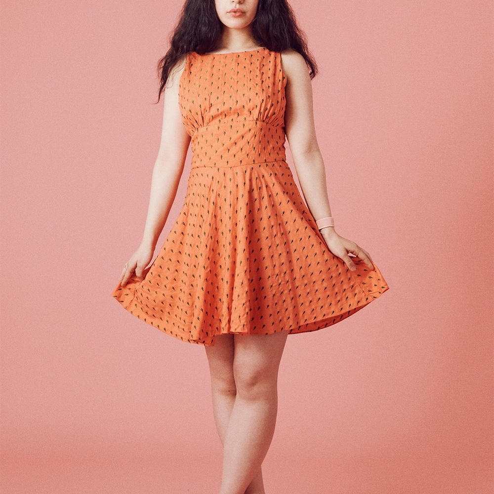 NWT Samantha Pleet melon Welkin dress 10 summer